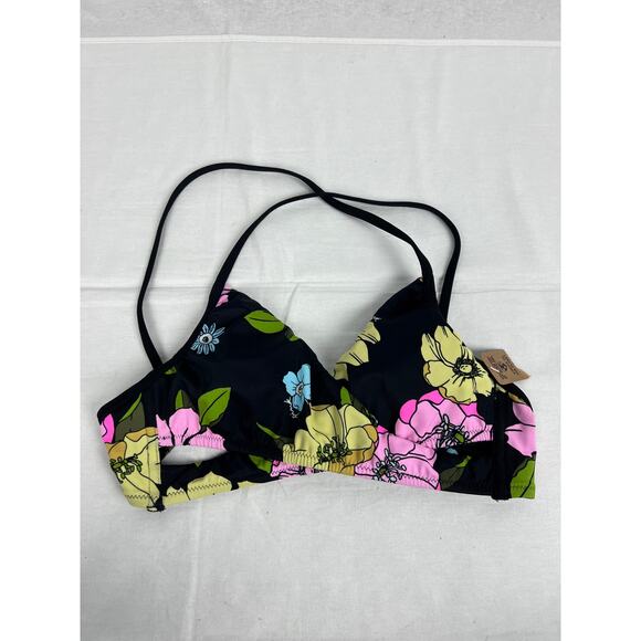 NWT Victoria's Secret PINK Bikini Top Wrap Crossover Floral Island Swim Beachy - Picture 3 of 7